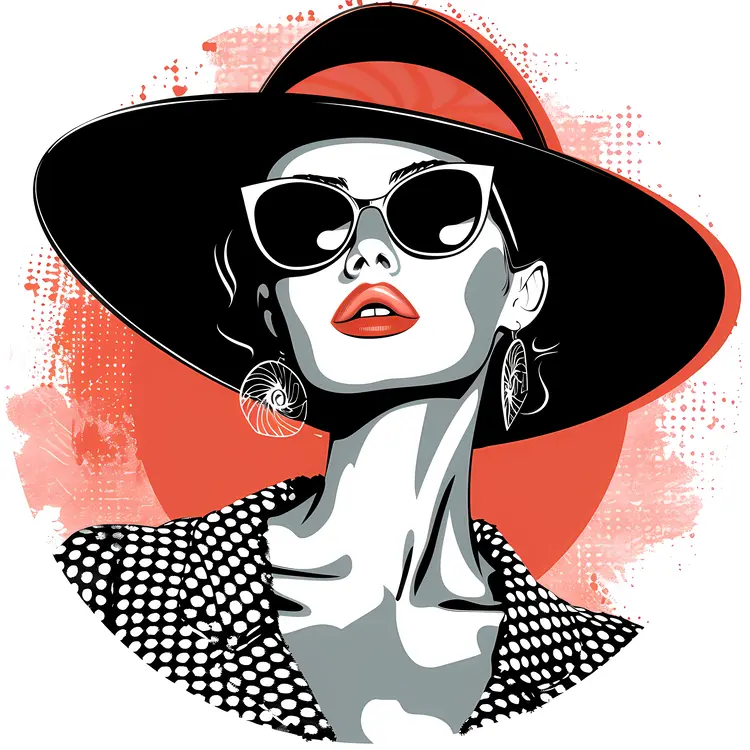 Retro Woman in Polka Dot Outfit