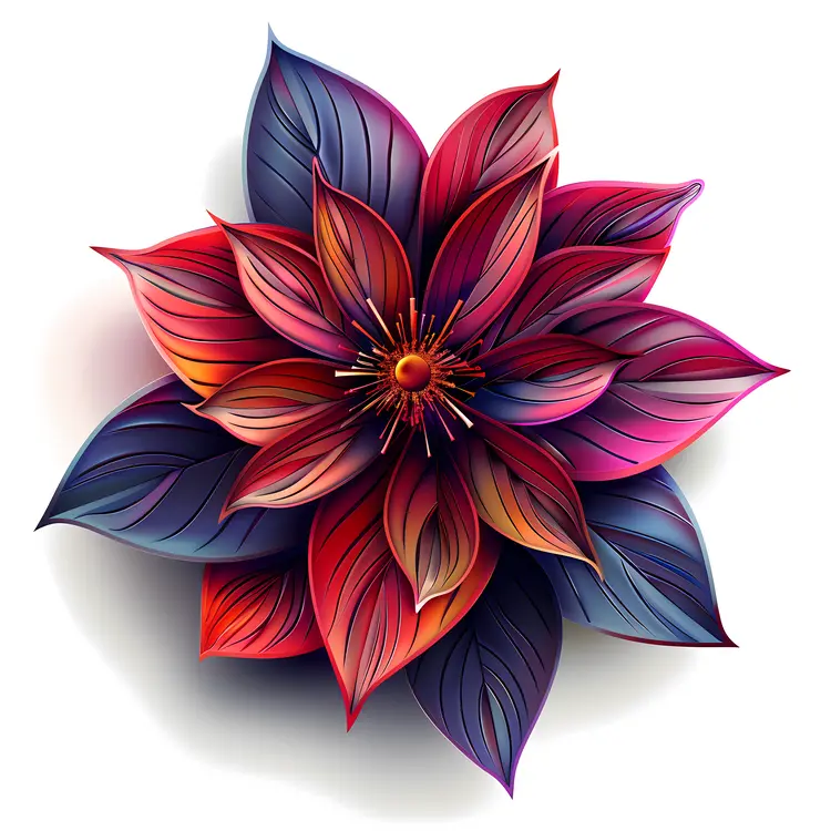 Elegant Floral Design with Purple and Red Petals