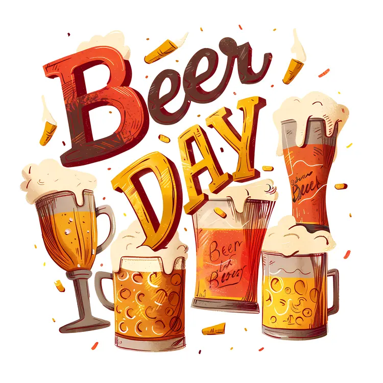 Various Beer Glasses with Foam