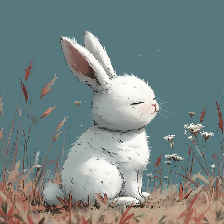 White Rabbit in a Field