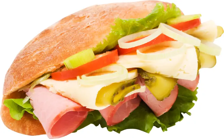 Stuffed Sandwich with Ham and Vegetables