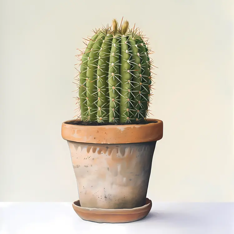 Spiky Cactus in Terracotta Pot