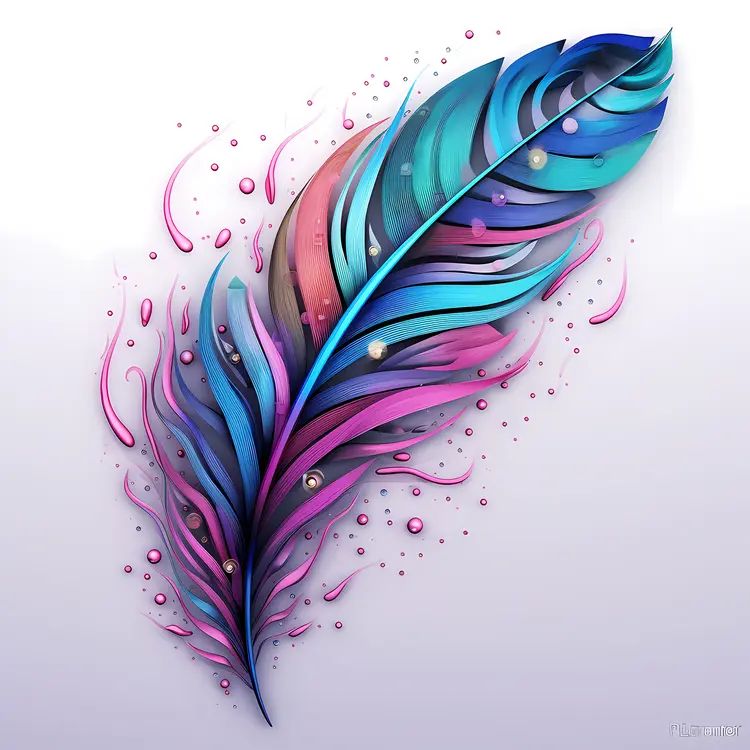 Vibrant Artistic Feather Design