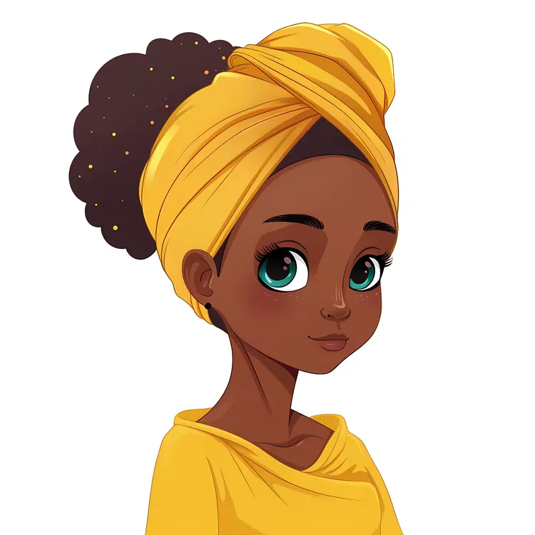 Stylish Girl with Yellow Turban