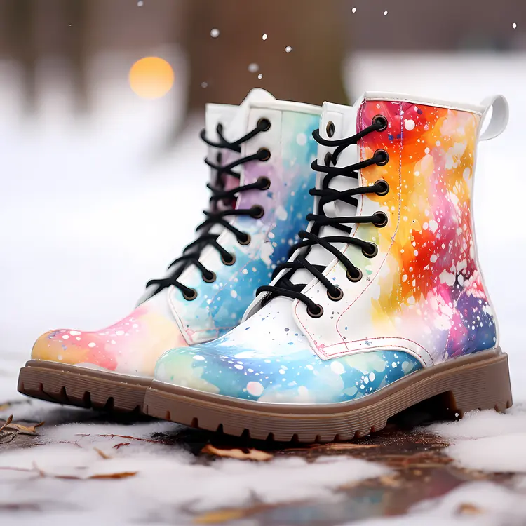 Galaxy Pattern Boots with Black Laces