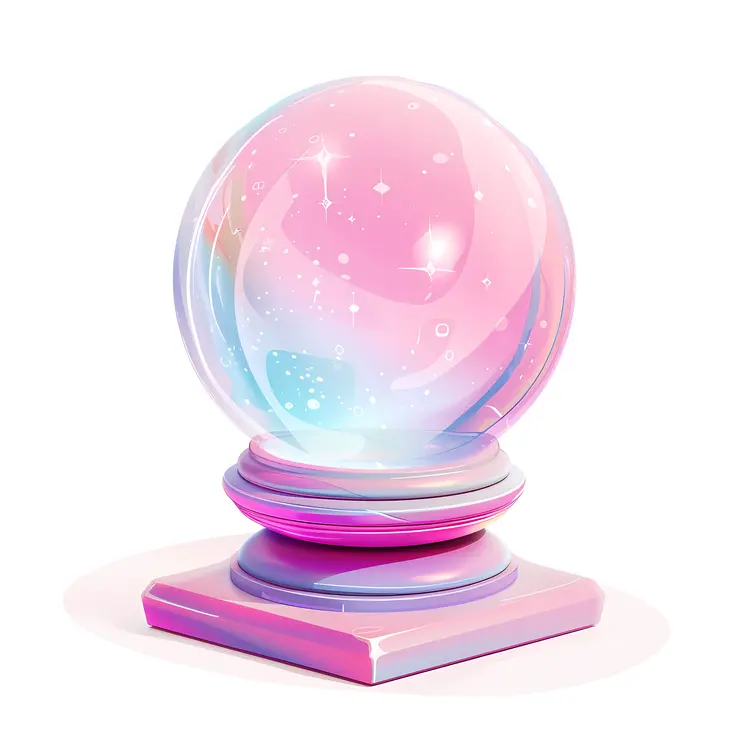 Pink Crystal Ball on Stand