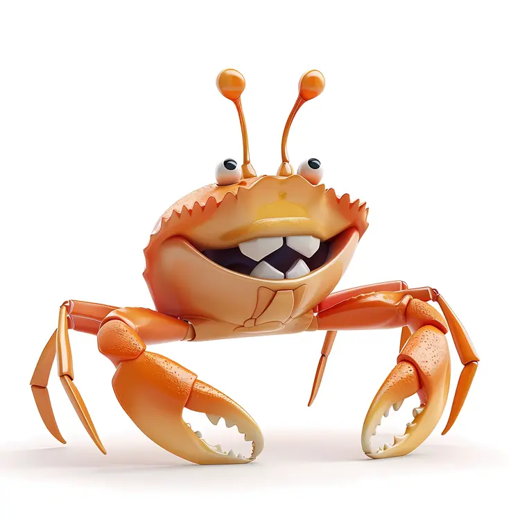 Smiling Cartoon Crab
