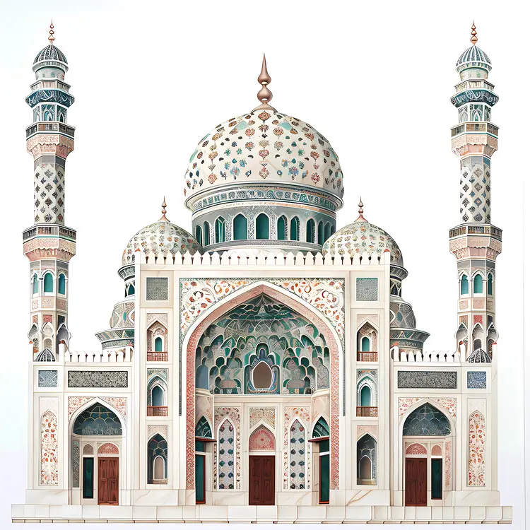 Decorative Mosque with Detailed Patterns
