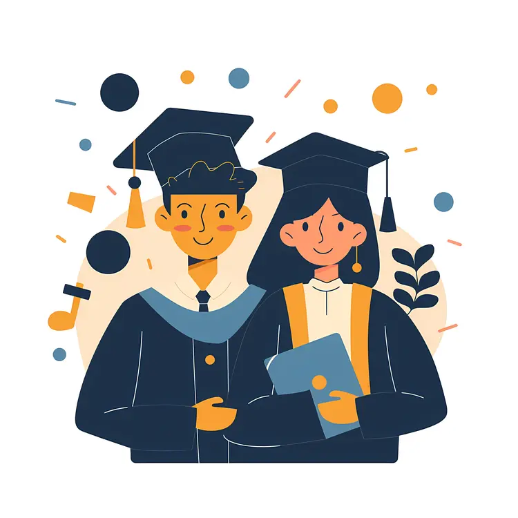 Happy Graduates with Diplomas