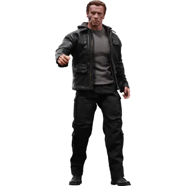 Action Figure in Black Jacket and Gray Shirt