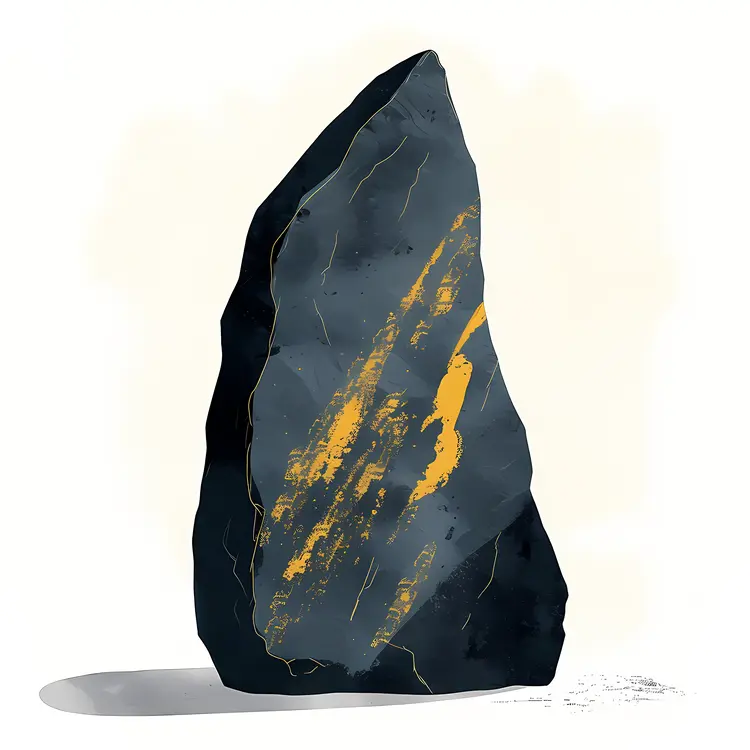 Black and Yellow Rock with Striations