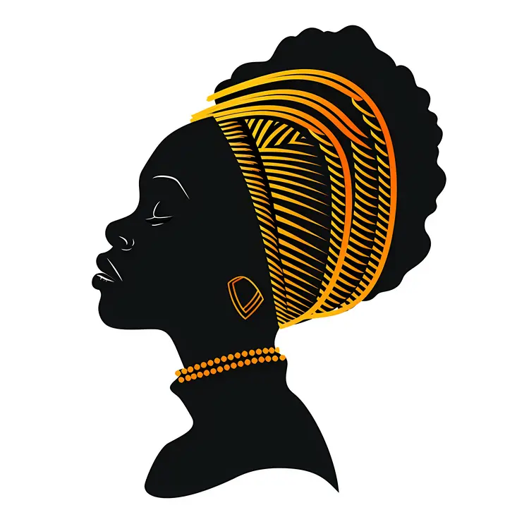 Elegant Woman Silhouette with Headwrap