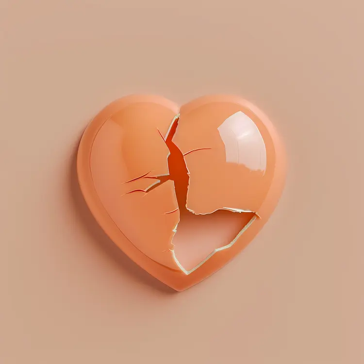 Cracked Heart in Orange