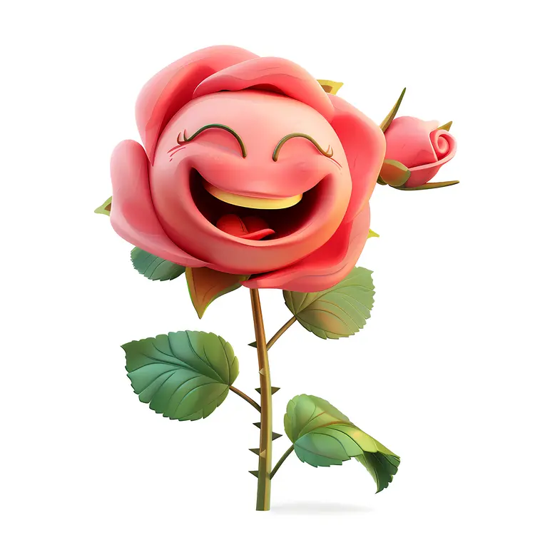 Smiling Rose Cartoon Illustration