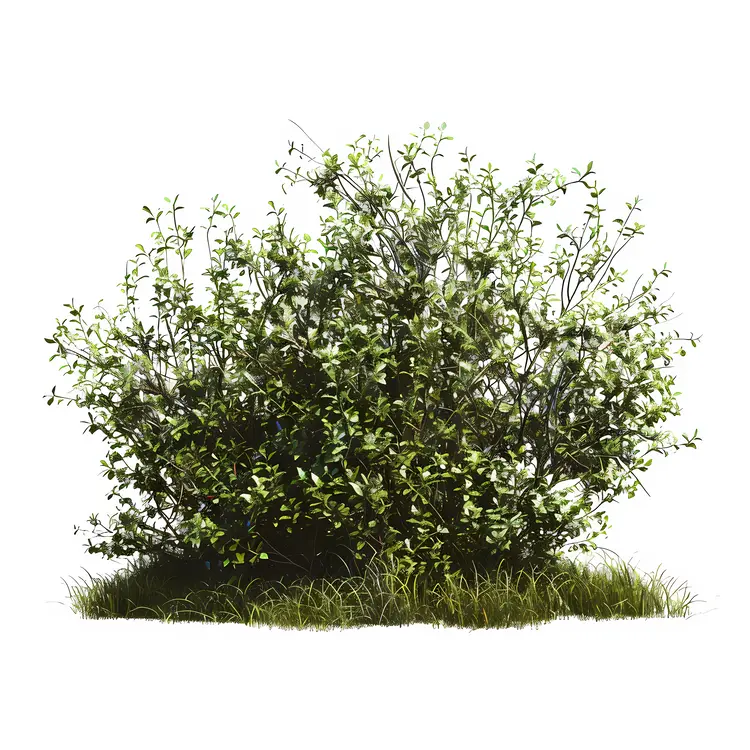 Green Bush with Thin Branches