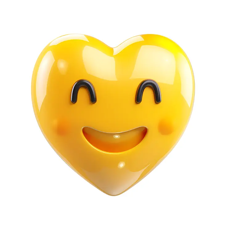 Smiling Yellow Heart Emoji