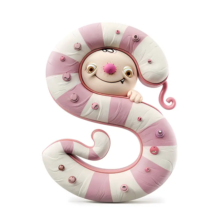 Cute Letter S with Candy Stripes