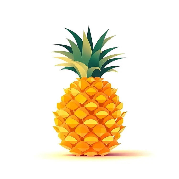 Yellow Pineapple with Green Leaves