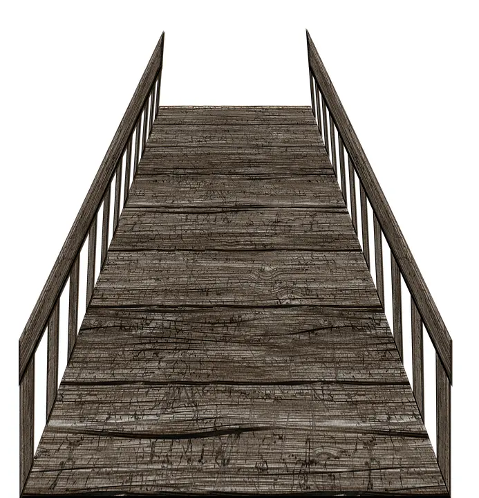 Old Wooden Bridge with Railings