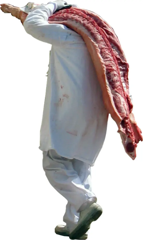 Butcher Carrying Meat