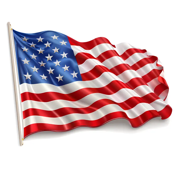 Waving American Flag for Independence Day