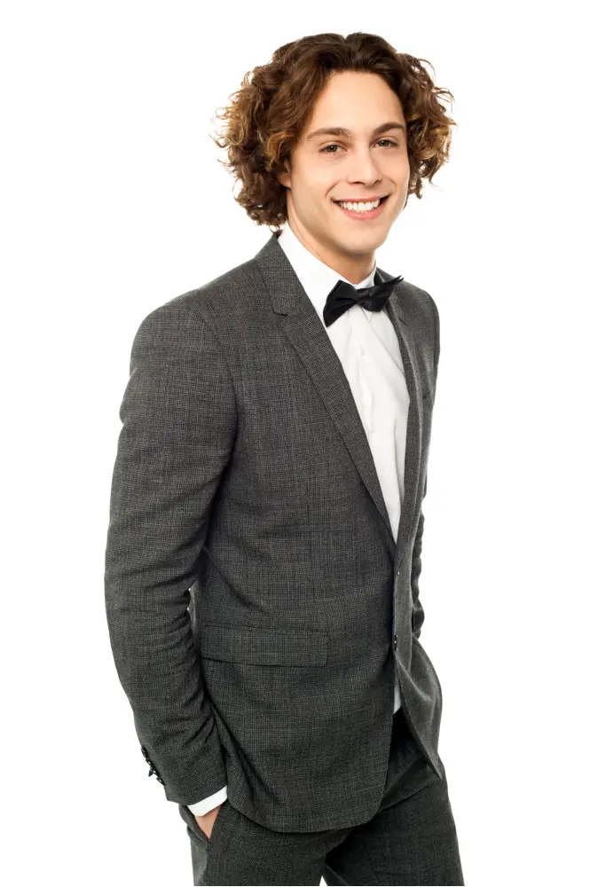 Young Man in Suit with Bow Tie