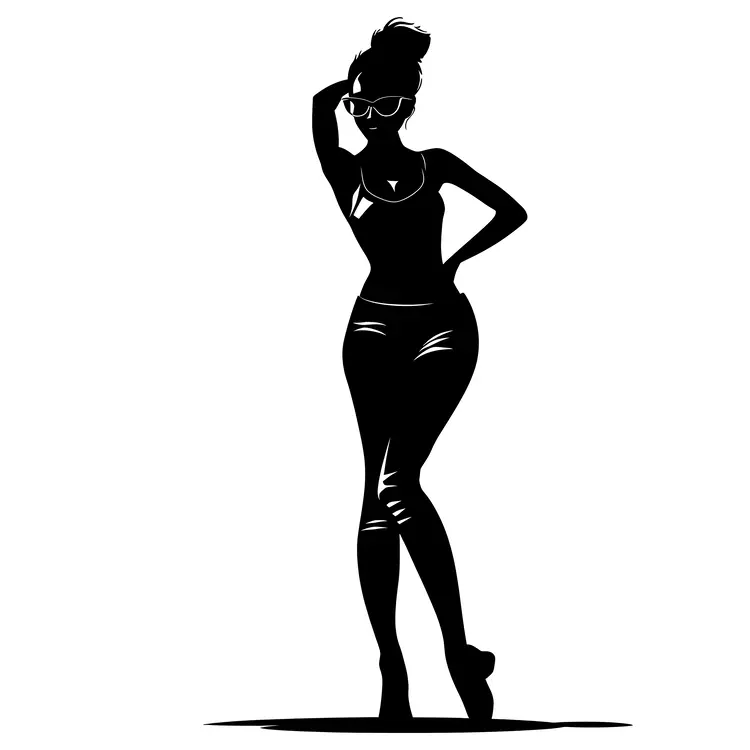 Stylish Silhouette of a Woman in Casual Attire