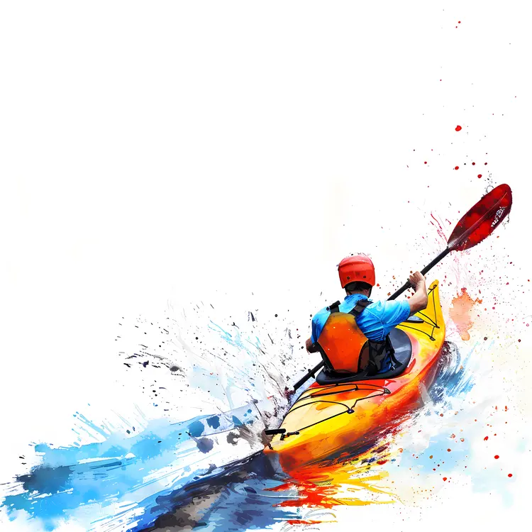 Kayaker in Action on the Water