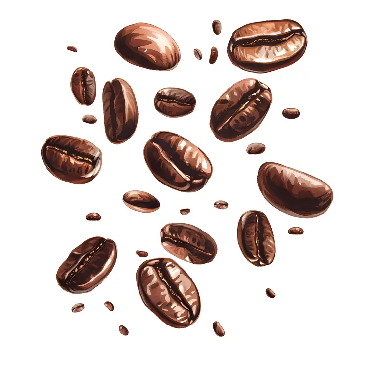 Glossy Brown Coffee Beans