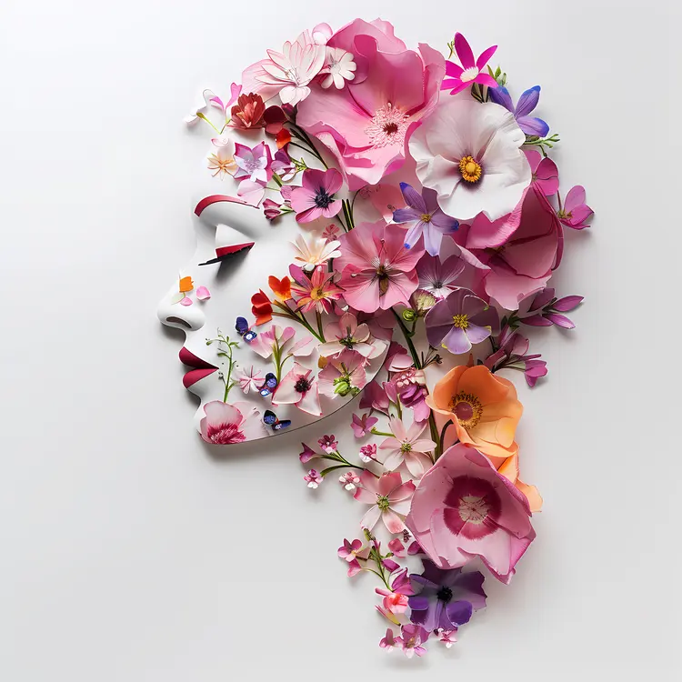 Woman with Floral Hair