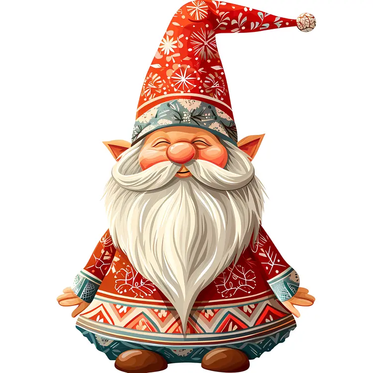 Festive Gnome with Red Hat and Outfit