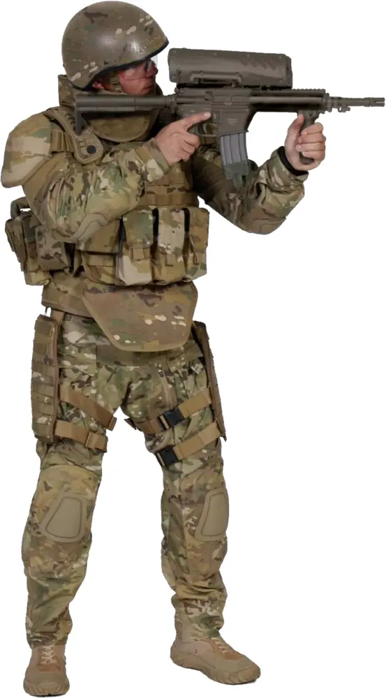 Armed Soldier in Full Gear