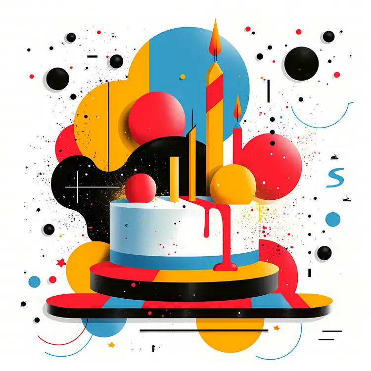 Festive Birthday Cake with Candles