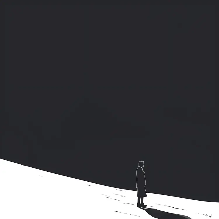 Silhouette in Dark Landscape
