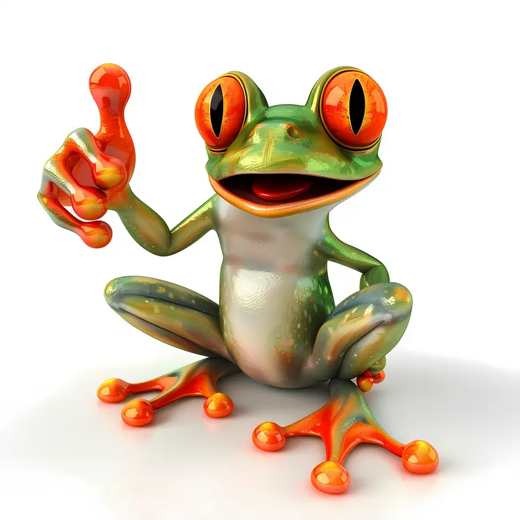 Cartoon Frog Giving Thumbs Up