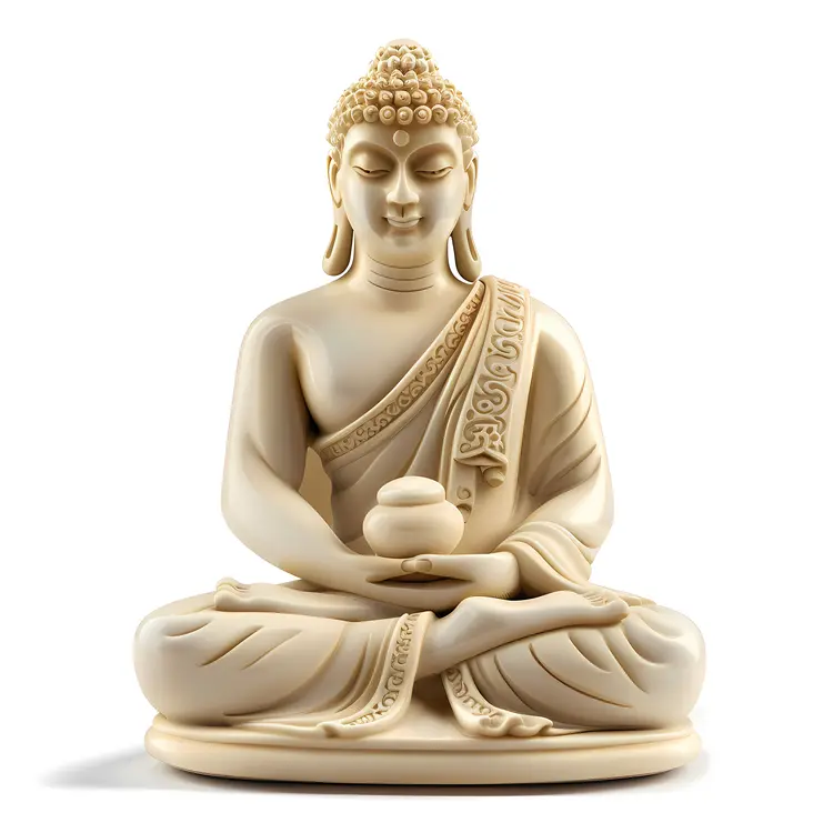 Ivory Buddha Statue in Meditation Pose