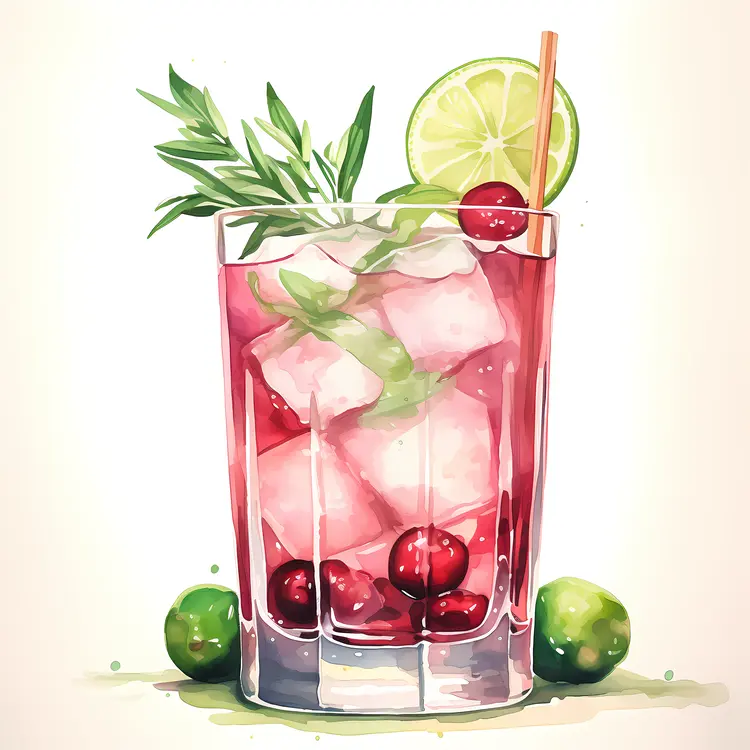 Refreshing Cranberry Cocktail with Lime