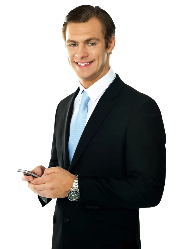 Smiling Businessman with Phone