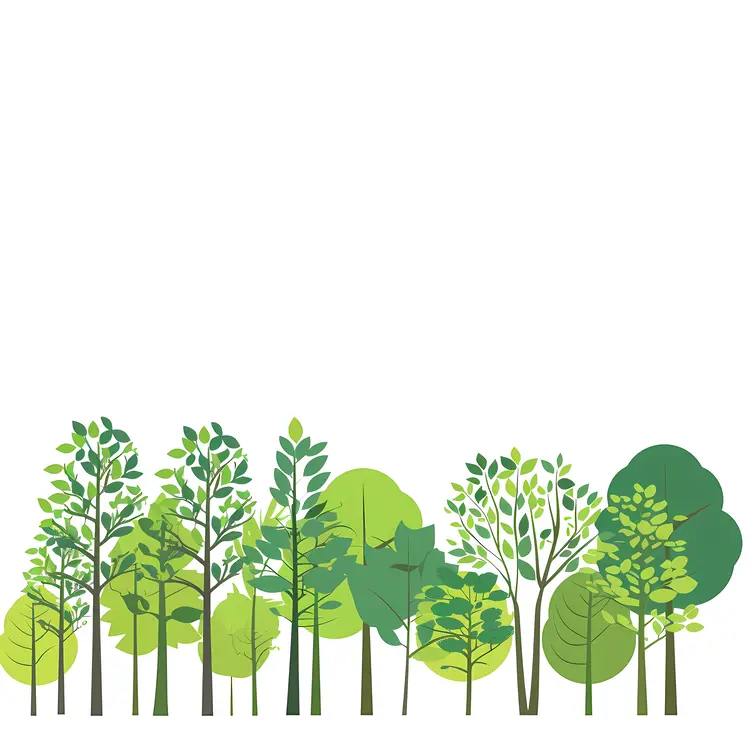 Green Trees Forest Illustration