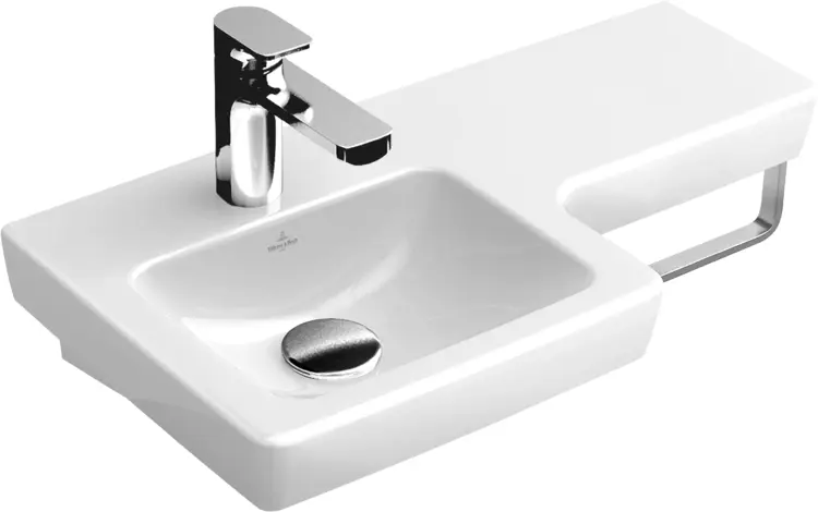 Compact White Sink with Faucet