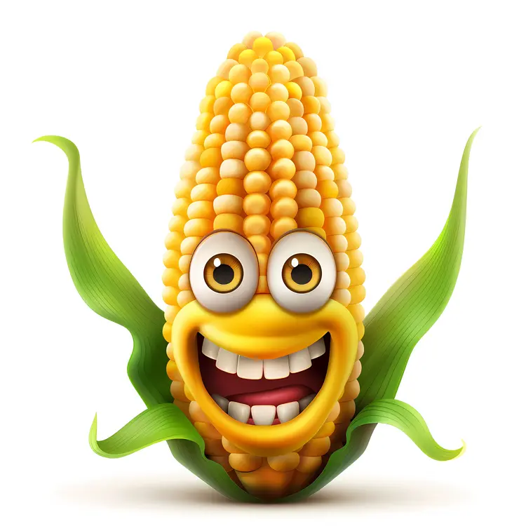 Smiling Yellow Corn Cartoon
