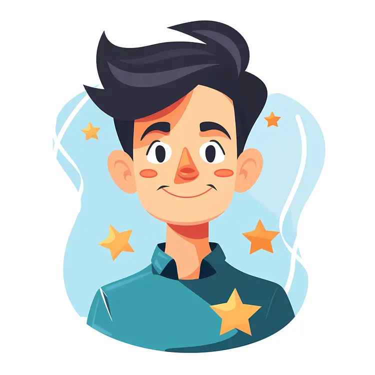 Cartoon Boy with Star