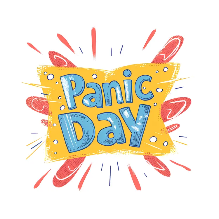 Colorful Panic Day Cartoon Text