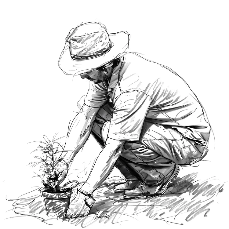 Gardener Planting a Sapling
