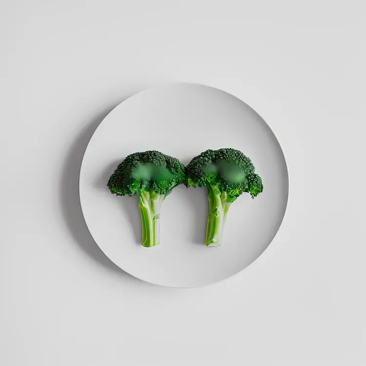 Green Broccoli on White Plate