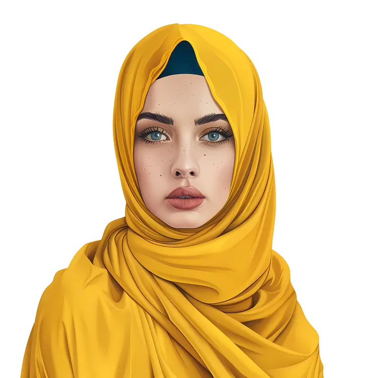 Portrait of Woman in Yellow Hijab