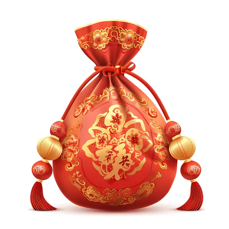 Red Bag with Floral Design