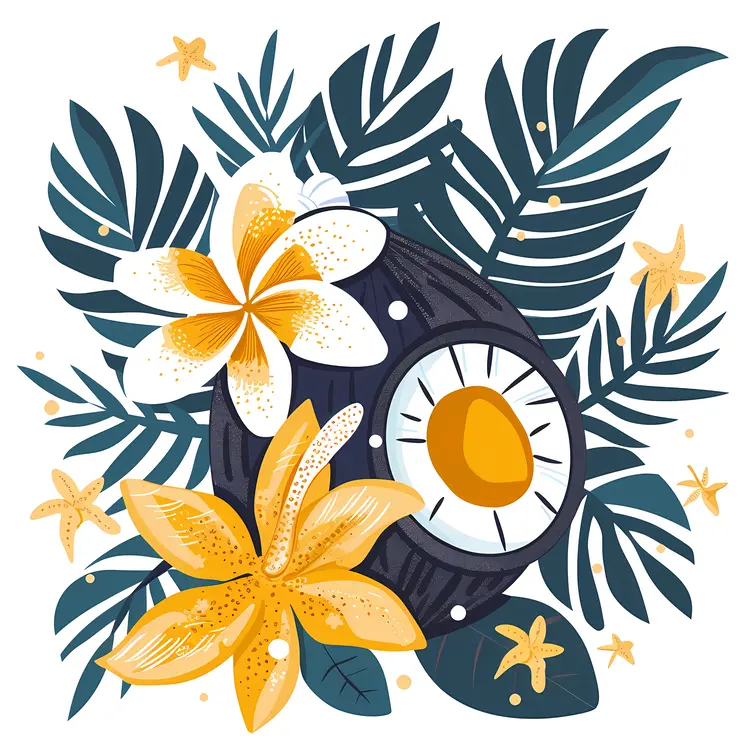 Decorative Coconut and Flowers