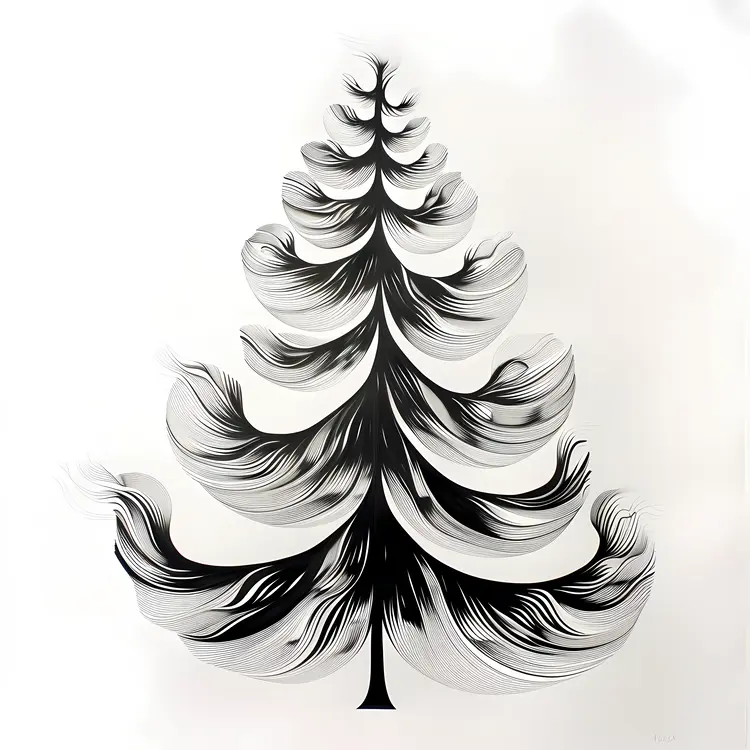 Abstract Black and White Tree Illustration