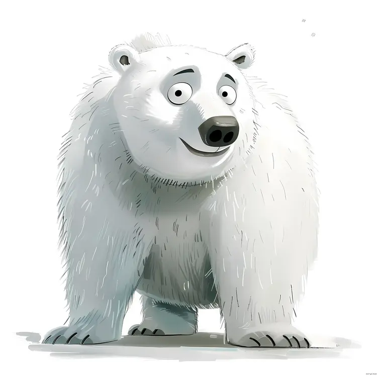 Standing Polar Bear Cartoon